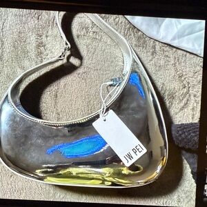 JW PEI Metallic Silver Shoulder Bag